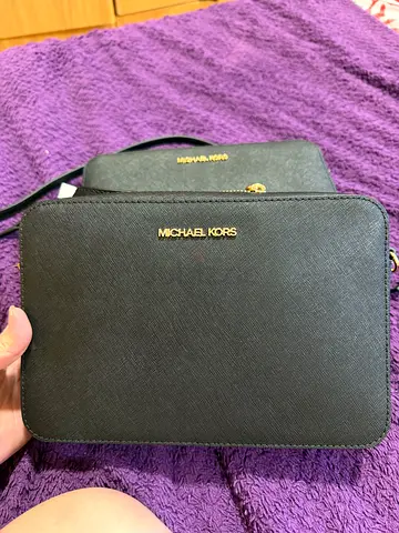 Michael Kors black crossbody bag - compact zipper wristlet/shoulder bag