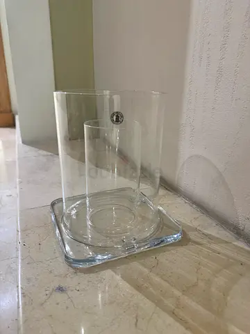 Clear Glass Hurricane Candle Holder / Vase - Square Base