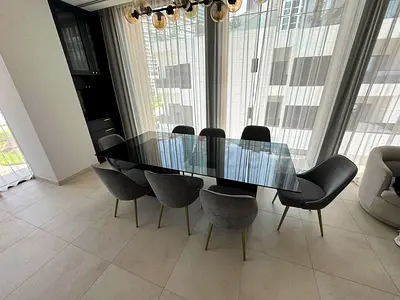 Perfect condition west elm dining table with 8 chairs