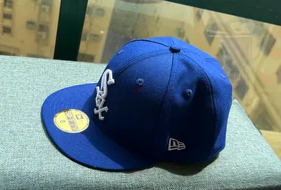 Blue New Era Fitted Baseball Cap (Size 8) - Good Condition