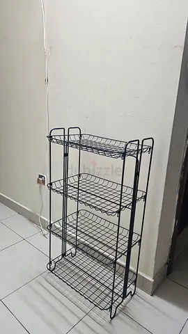 Black 4-Tier Wire Storage Rack - Lightweight Kitchen/Utility Shelf