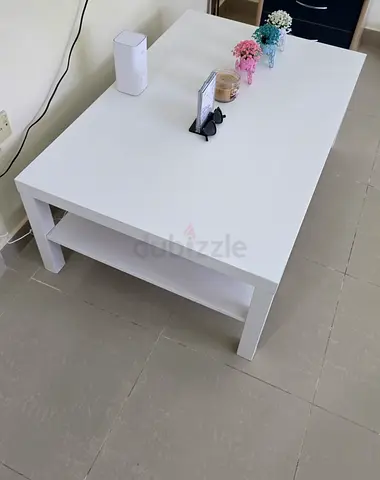 IKEA White rectangular coffee table with lower shelf