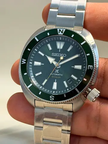 Seiko Prospex Automatic 200m Men's Watch with Green Compass Bezel