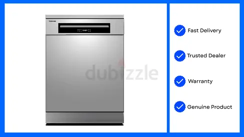 Dishwasher  Toshiba 14 Place Setting 6 Programs with Dual Wash Zone Silver 1 Year Warranty