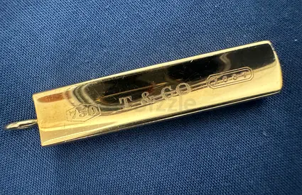 Vintage Tiffani & Co Gold 750 Bar Pendant 13gr / Charm