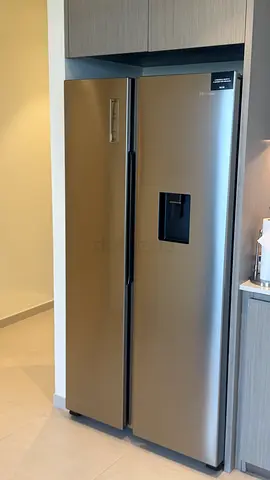 Hisense Side-by-Side Stainless Steel Refrigerator with Water Dispenser