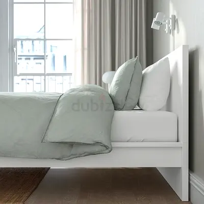 IKEA Malm, Bed Frame, Mattress. 2 Night Stands. White 160x200