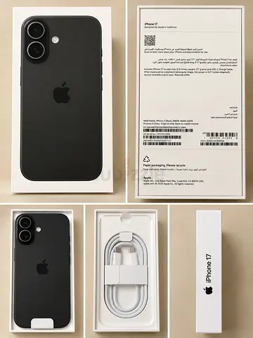 iPhone 17 Black 256GB with Box and Charging Cable