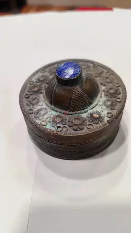 Antique metal trinket box 7cm height