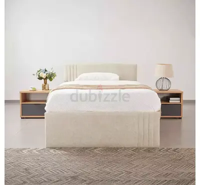Luxury Bed 120x200 with Headboard - Beige