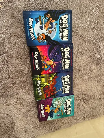 Dog man and cat kid book1 dog man grime and punishment book2 dog man the scarlet shedder book3 book4