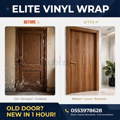 Elite Vinyl Door Wrap Service — Transform Old Doors in 1 Hour