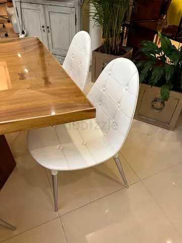 CASSINA Caprice Chairs 4pcs white Italian leather