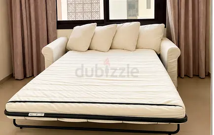 IKEA cream color Sleeper Sofa Bed with Mattress - Excellent Condition