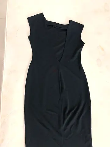 Classic Black Sleeveless Midi Dress - Elegant V-neck