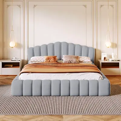 Luxury Scalloped Crown Headboard Bed Frame – Direct from Factory in All Sizes