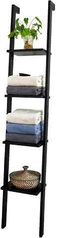 Wall Shelf Bathroom Shelf Ladder Shelf Bookcase with Four Shelves Width 33 cm