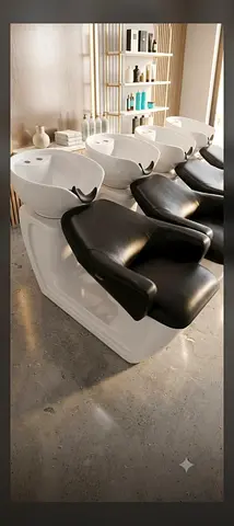 Salon Shampoo Backwash Units with Reclining Chairs - head wash of 5 available