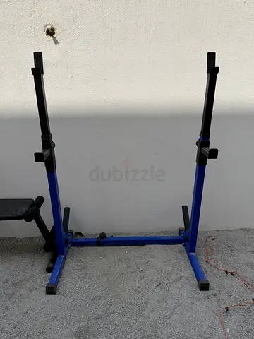 Adjustable Squat Rack / Barbell Stand - Heavy Duty Frame with adjustable bench