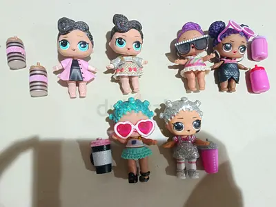 Set of 7 LOL Surprise Dolls with Accessories - Good Used Condition
