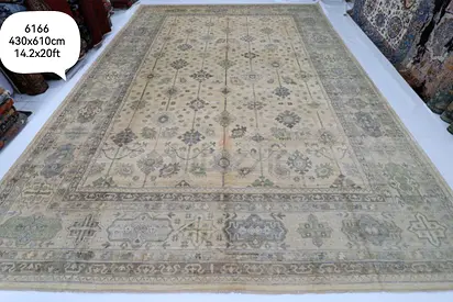 430 x 610 cm | Khotan Beige Area Rug Afghan Hand Knotted Veg Dye Wool carpet