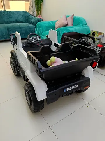 Kids Electric Ride-On Truck with Trailer - White, 2-Seater