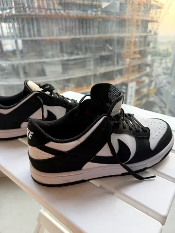 Black and White Low-Top Sneakers, Size 42