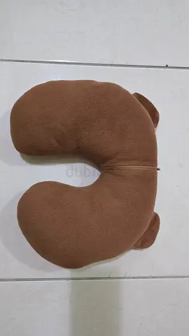 Brown U-shaped Baby Neck Support Pillow with Bear Ears