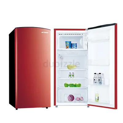 Aftron 160L Single Door Red Refrigerator - Compact & Clean, Good Condition