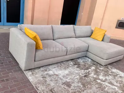 Excellent condition Crate and barrel L shape sofa feather Filled