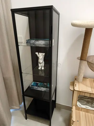 IKEA glass display cabinet Vitrine - black, good condition
