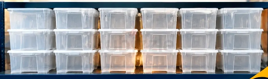 Set of 18 Ikea Plastic Storage Boxes - Stackable Organizers