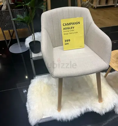Chair CAMPAIGN ADSLEV Dining Chair Beige fabric/oak