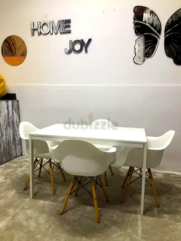 Dining Table with white 4-chairs