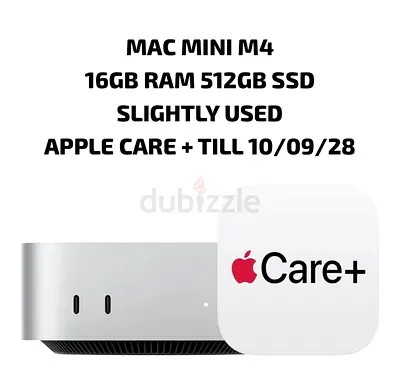 Mac Mini M4 - 16GB RAM, 512GB SSD, AppleCare+ until 10/09/28
