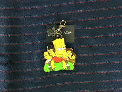 Universal Studios Bart Simpson Lanyard Metal Medal