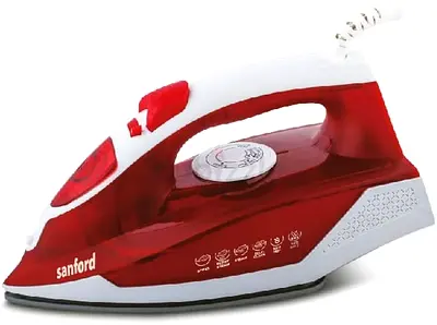 Sanford Steam Iron - Red/White, Good Working Condition