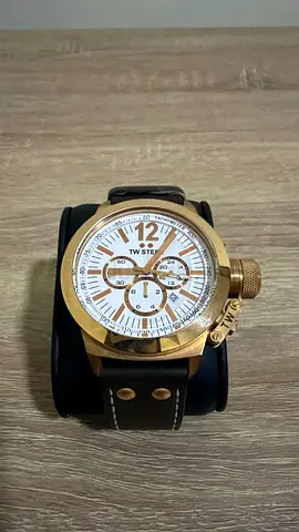 TW Steel men's chronograph watch with leather strap