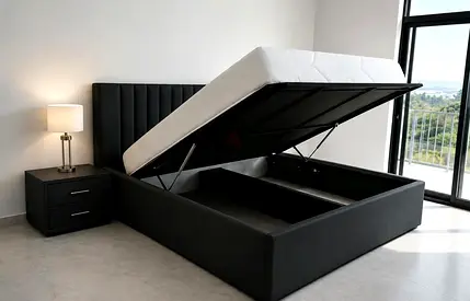 Brand new King size Hydrolic storage bed With Mattress available