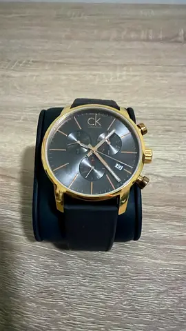 Calvin Klein men's chronograph watch - gold case, brown leather strap