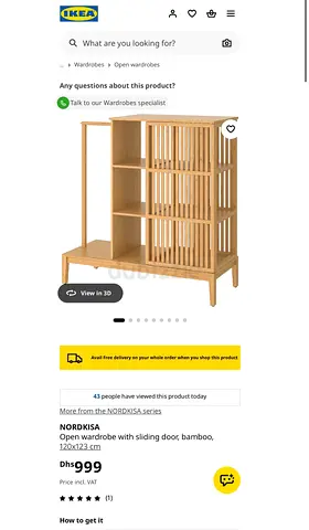 NORDKISA open wardrobe with sliding door