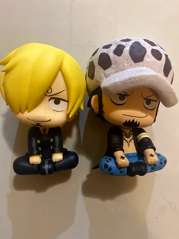 Set of 2 One Piece Trafalgar Law & Sanji Chibi Figures