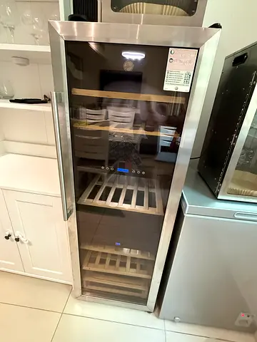 Tall stainless steel wine cooler / beverage fridge - single zone