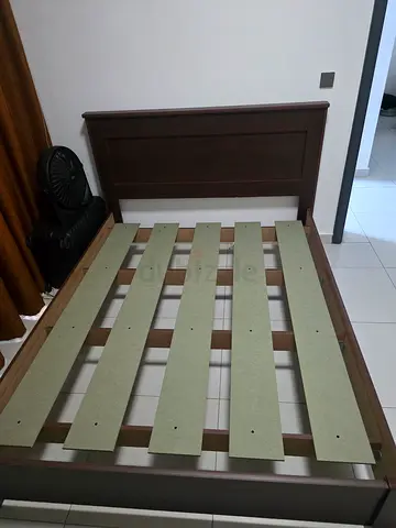 Home center brand queen size single bed frame with mattress - new condition