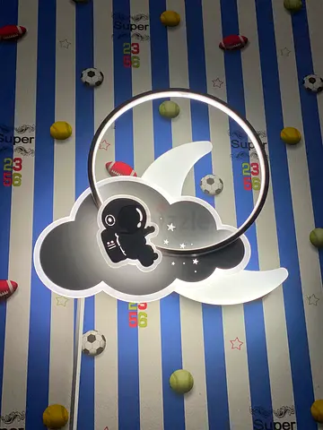 Kids Ceiling LED Light - Moon & Cloud Design (Used) TRIPLE COLOUR AND DIM LIGHT