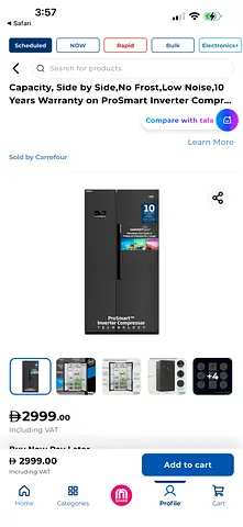 Beko Side-by-Side Refrigerator ProSmart Inverter — (Used - Like New)