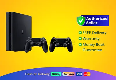 Sony PlayStation 4 - Slim - Black - 500GB with 2 Controller | Brand New |  Warranty | FREE  Delivery