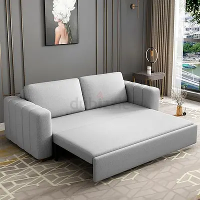 Brand new Light Grey 2-Seater Sofa Bed with Pull-Out