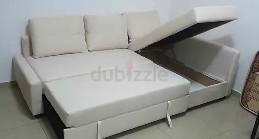 Comfortable L-Shaped Sofa Bed with Storage