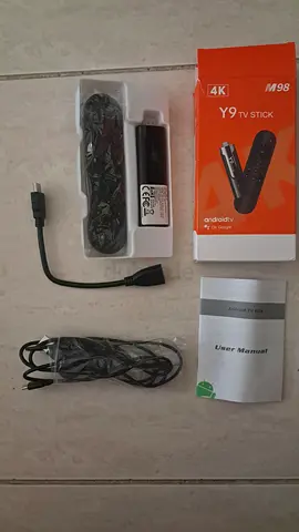 4K Y9 TV Stick Android TV Box with Remote - Good Condition